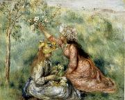 Pierre Renoir Girls Picking Flowers in a Meadow Germany oil painting artist